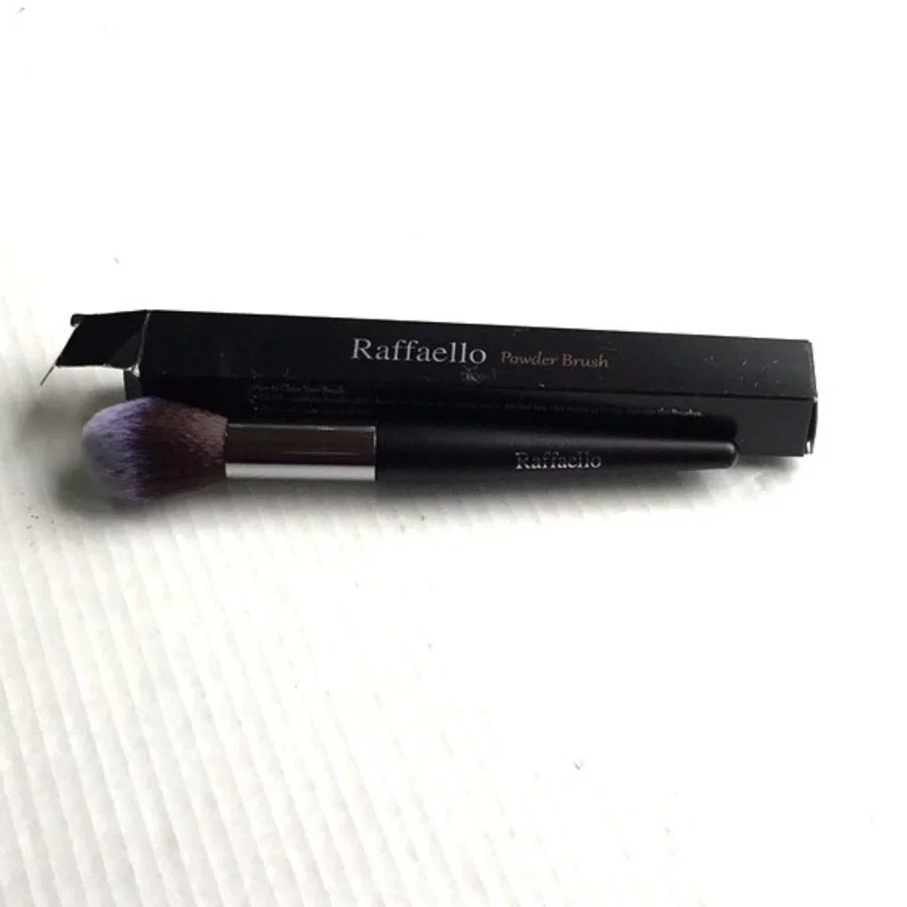 RAFFAELLO Flawless Powder Brush Black Handle Purple Bristles 8 inches